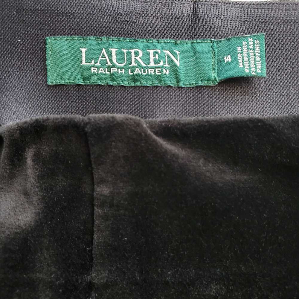 Lauren Ralph Lauren Women's Velvet Trousers, Black (Size 14)